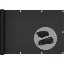Balkon Sichtschutz 90x600 Cm, Hdpe Gewebe, Uv-schutz, Wetterfest, Schwarz - Vounot