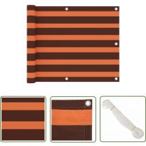 Longziming - The Living Store Balkon-Sichtschutz Orange und Braun 75x400 cm Oxford-Gewebe - Balkon Sichtschutz - Windschutz - Wasserfest - uv Schutz
