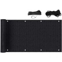 Balkonsichtschutz Balkonabdeckung hdpe 220g/m², Schwarz 0,90m x 3m