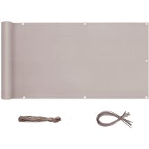 Sekey Balkon Sichtschutz Balkonabdeckung Balkonverkleidung blickdichte Wind- und UV-Schutz, 100% Privatsphäre, mit Ösen, Nylon Kabelbinder und