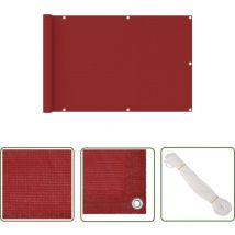 Longziming - The Living Store Balkon-Sichtschutz Rot 90x400 cm hdpe - Balkon Sichtschutz - hdpe Sichtschutz - Gartensichtschutz - Windsack