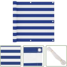 Abcrital - The Living Store Balkon-Sichtschutz Weiß und Blau 90x300 cm Oxford-Gewebe - Balkon Sichtschutz - Windschutz - Wasserfest - uv Schutz