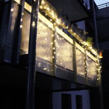 Balkongeländer Lichternetz 410x100cm 240 LEDs Weihnachtsbeleuchtung Balkondeko