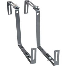Blumenkastenhalter Balkonkastenhalter in grau 2er-Set - Befestigung an Brüstungen/Geländern - Blumenkastenhalterung universal passend und verstellbar