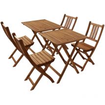 Sam Outillage - Balkonmöbel Set 6tlg. Akazie 2 Balkontische 60 X 60 Cm Bloom