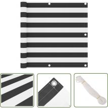 Mezheng - The Living Store Balkon-Sichtschutz Anthrazit und Weiß 90x400 cm Oxford-Gewebe - Balkon Sichtschutz - Windschutz - Wasserfest - uv Schutz