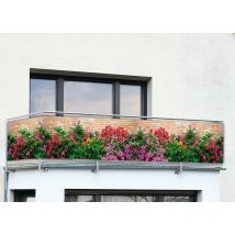 Balkonsichtschutz Blumenmuster – 500 cm x 85 cm – Kunststoff – UV-beständig – Wetterfest