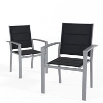 Devoko - Balkonstuhle 2er Set Alu GartenstuhlBalkonstuhl stapelbar verstellbar klappbarBelastbarkeit 120 kg AluminiumOutdoor,Hellgrau - Hellgrau