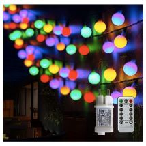 Ball-shaped fairy lights, outdoor fairy lights with 100 led plug, 8 modes with remote control for bedroom, indoor, garden, Christmas and wedding