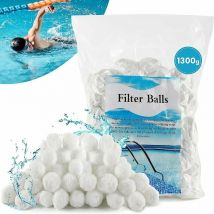 Balles Filtrantes 1300g Boules De Filtre De Piscine, Alternative pour 46 Kg Sable Filtrant Sable De Quartz, Média Filtre à Fibres pour Piscine,