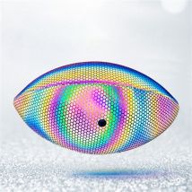 Ballon de football holographique réfléchissant et lumineux pour intérieur et extérieur, en cuir, idéal pour garçons, filles, hommes et femmes