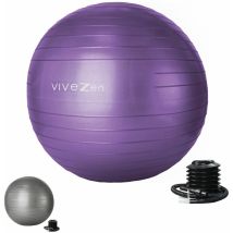 Ballon De Yoga, Fitness, Gymnastique, Grossesse En Pvc Antidérapant - Diam 65 Cm - Violet Vivezen