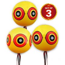 Répulsif pour oiseaux - Paquet de 3 - Solution rapide et efficace aux problèmes de parasites - Les ballons effrayants pour les yeux éloignent les