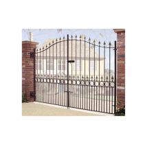 Cannock Gates - Balmoral Premium Range Spear Top Tall Bow Top Double Gate - Solid Steel - Fits Gap of 3048 mm x 2082 mm High - Primed
