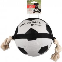 Flamingo Pet Products - k&f pelota action ball - fútbol grande, diámetro 22 cm negro/blanco