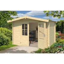 Lasita Maja - Baltimore-Log Cabin, Wooden Garden Room, Timber Summerhouse, Home Office - L324 x W290 x H222.3 cm