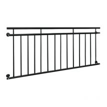 Ecd Germany - Garde-Corps Balcon Français - 184 x 90 cm - Noir - Acier Peint par Poudrage - Appui Rambarde Balustrade Grille de Sécurité Balcon