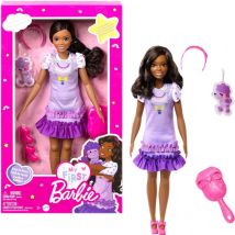 Barbie - La Mia Prima Giocattolo Bambola Bambini Snodabile Abito Lilla e Peluche