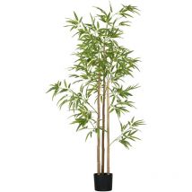 Bambou artificiel 1,80H m - plante artificielle - 830 feuilles réalistes, vrais troncs - pot inclus