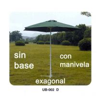 Fplus - bambu sombrilla verde hexagonal 3 m+manivela ø 38 mm ub02d