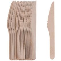 Bambus-Besteck, 100% natürlich, umweltfreundlich, 20 Stück Einwegmesser