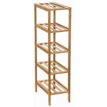 Bambus Bücherregal, schlichtes und elegantes Möbelstück mit fünf Ablagen