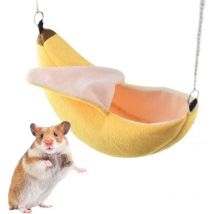 Bananen-Hamsterbett-Haus-Hängematte für kleine Tiere, warmer Nistkasten, Hamsterkäfig-Zubehör für Zuckerhamster-Kleintiere