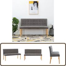 Banc 140 cm Gris Velours - Banc Coffre - Banc Tissu - Banc Velours - Meuble Salle à Manger - Mobilier Intérieur