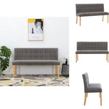 Banc 140 cm Gris Velours - Banc Coffre - Banc Tissu - Banc Velours - Meuble Salle à Manger - Mobilier Intérieur