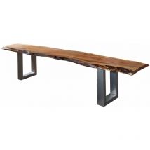 Banc 220x38 Acacia laqué Noisette freeform 08 - marron