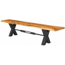 Massivmoebel24 - Banc 180x38 Acacia laqué Bois naturel iron label 131