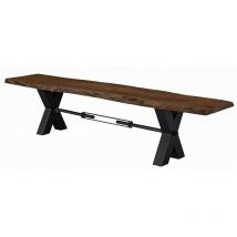 Massivmoebel24 - Banc 180x38 Acacia laqué Brun iron label 156 - brun