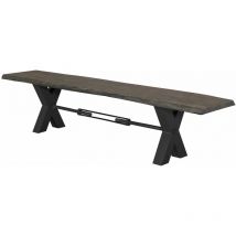 Banc 180x38 Acacia laqué Gris taupe iron label 146 - gris