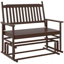Décoshop26 - Banc à bascule de jardin 118 x 70 x 104,5 cm bois de peuplier marron DEC028716