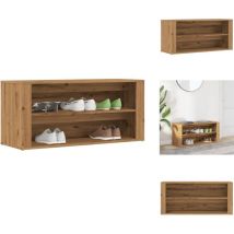 Banc à chaussures chêne artisanal 100x35x45cm bois d'ingénierie - Banc à Chaussures - Bancs à Chaussures - Banc - Banc De Couloir