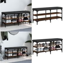 Vidaxl - Banc à chaussures chêne fumé 102x32x47 cm bois d'ingénierie - Banc à Chaussures - Banc Coffre - Meuble Rangement - Banc Entrée