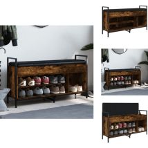 Vidaxl - Banc à chaussures chêne fumé 105,5x32x57,5 cm bois d'ingénierie - Banc Chaussure - Banc Entrée - Rangement Chaussures - Meuble Salle