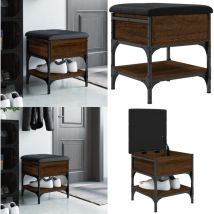 Banc à chaussures chêne marron 42x42x45 cm bois d'ingénierie - Banc Chaussure - Banc Entrée - Rangement Chaussures - Meuble Hall D'entrée - Banc