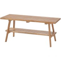Pegane - Banc à chaussures coloris chêne massif huilé - Longueur 100 x Hauteur 45 x Profondeur 35 cm