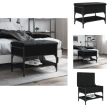 Vidaxl - Banc à chaussures noir 62x42x45 cm bois d'ingénierie - Banc Chaussure - Banc Entrée - Rangement Chaussures - Meuble Entrée - Banc Coffre