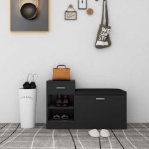Torana - Banc à chaussures Noir 94,5x31x57 cm Aggloméré