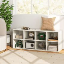 Banc à Chaussures, Organisateur de Chaussures Blanc avec 8 Casiers, Capacité 230 kg, Étagère à Chaussures CW9169 Maison Chic