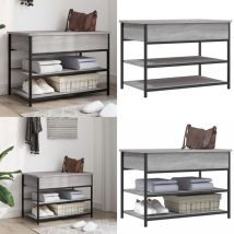 Banc à chaussures sonoma gris 70x42,5x50 cm bois d'ingénierie - Banc Chaussure - Banc Entrée - Rangement Chaussures - Meuble Entrée - Banc Coffre