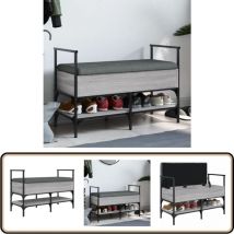 Banc à chaussures sonoma gris 85,5x42x57,5 cm bois d'ingénierie - Banc Chaussure - Banc Entrée - Rangement Chaussures - Meuble Salle D'entrée - Banc