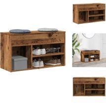 Banc à chaussures vieux bois 80x30x45 cm bois d'ingénierie - Banc à Chaussures - Bancs à Chaussures - Banc - Banc De Couloir
