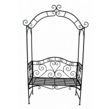 Spetebo - Banc en fer colima avec arc de roses - 200 x 124 x 48 cm - Banc de siège en métal nostalgique