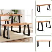 Banc avec bord vivant 110 cm bois d'acacia massif - Banc Entrée - Banc Bois Acacia - Meuble Salle à Manger - Banc Design - Mobilier Salon