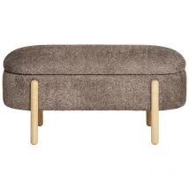 Banc avec Rangement Branca, Polyester, Éponge, Contreplaqué, Marron, 41x98x48 cm