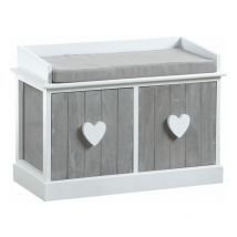 Banc avec rangements avec coeurs