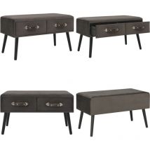 Vidaxl - Banc avec tiroirs 80 cm Gris Velours - Banc Coffre - Banc Tissu - Banc Rangement - Banc Moderne - Meuble Salon - Home & Living
